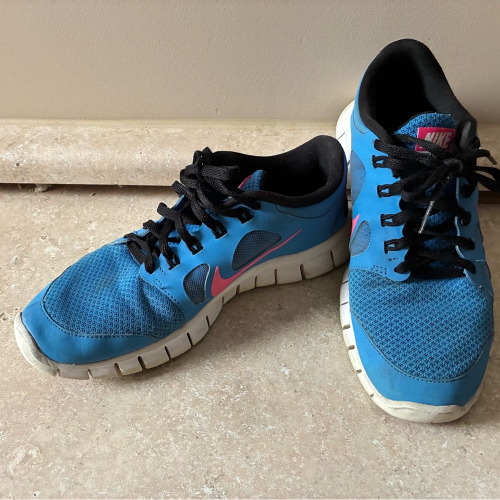 Nike Blue and Pink Running Shoes